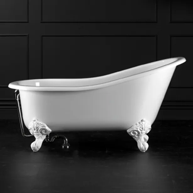 Shropshire Claw foot bath 1537 x 762mm, without overflow, with White Quarrycast feet