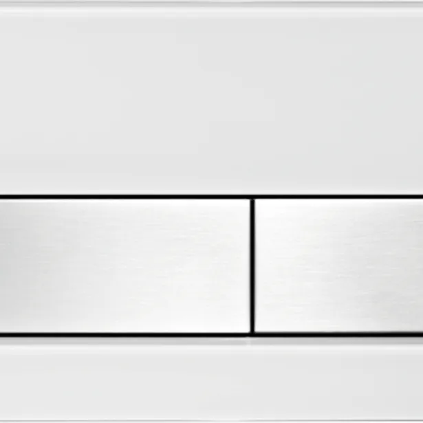 TECEsquare Glass Flush button - White Glass Stainless Steel buttons