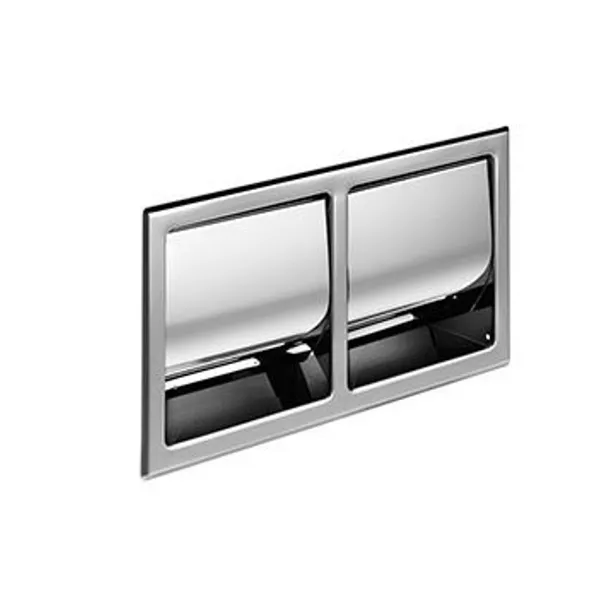 Hotellerie Recessed covered double toilet roll holder