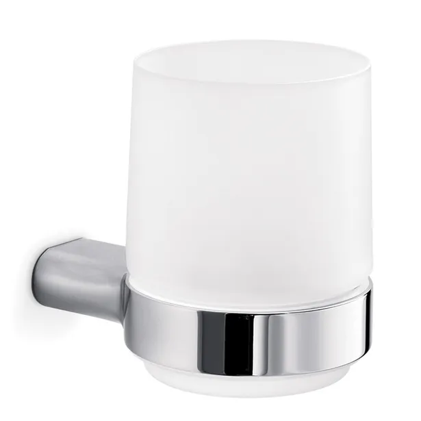 Mito Wall mounted tumbler with holder - Chrome