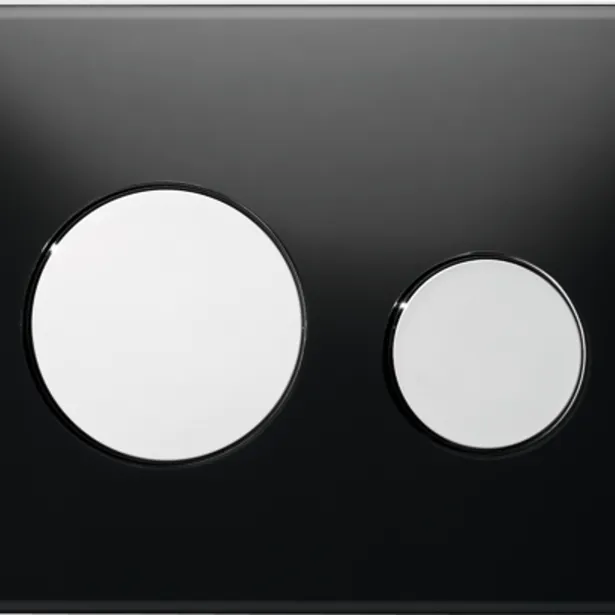TECEloop Glass Flush button - Black Glass Chrome buttons