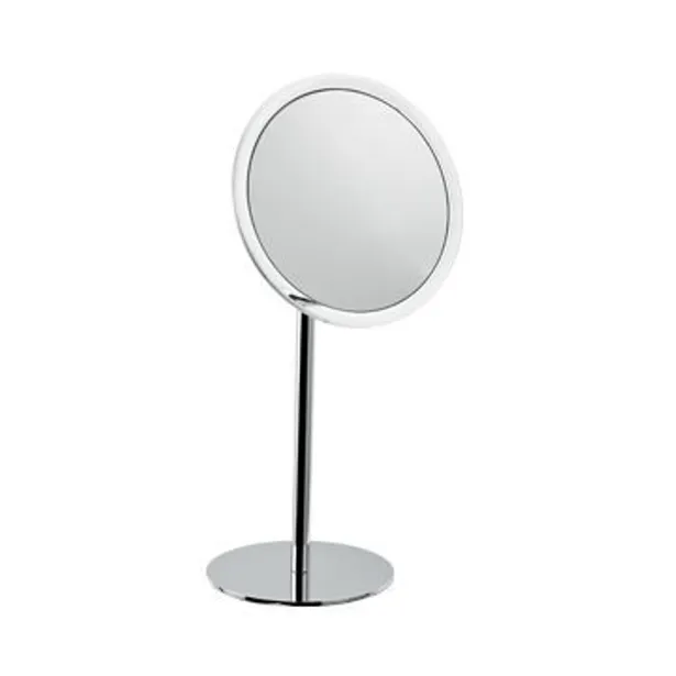 Hotellerie Round bench mounted magnifying mirror